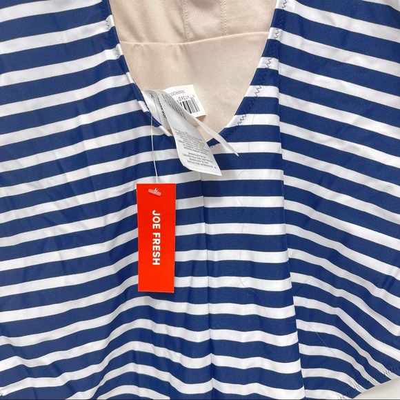 NWT Joe Fresh one piece swimsuit baby white stripe sz L - Picture 4 of 5